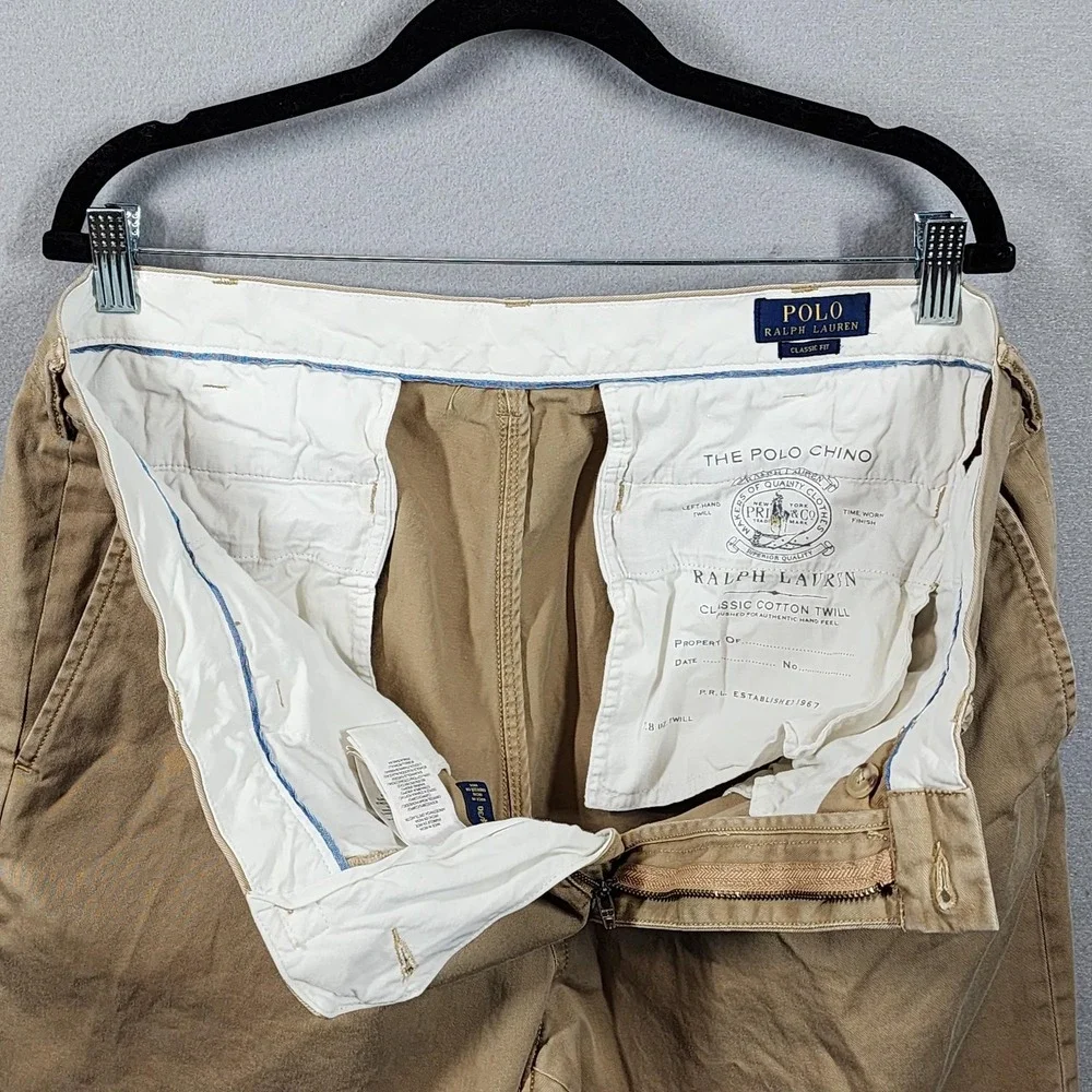 Polo Ralph Lauren Pants Mens 38x30 Khaki Classic Fit‎ Chinos Twill Casual Tan